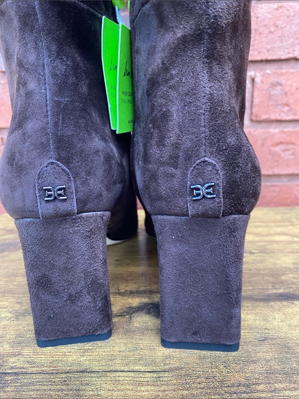 NWT Sam Edelman Brown Suede Knee-High Block Heel Boot 9 - Picture 7 of 9